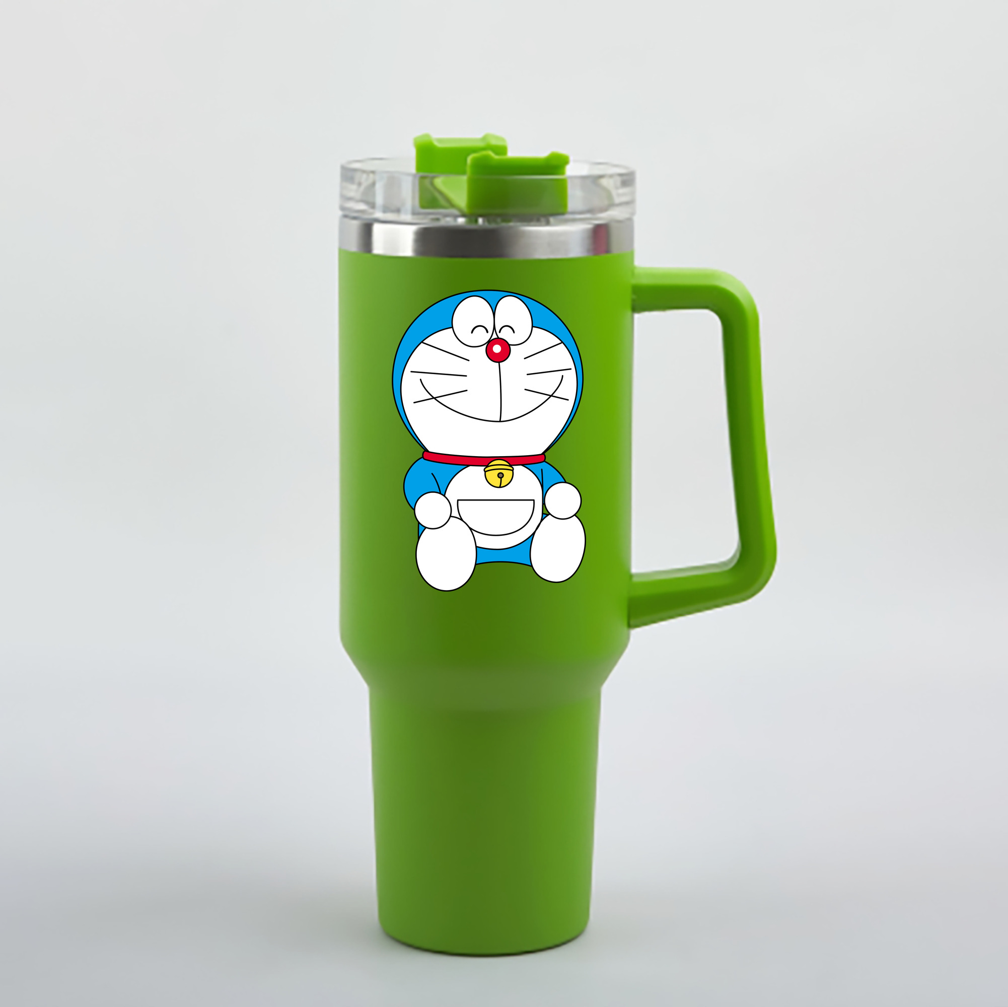 （画像用） ドラえもん Doraemon 1200mL車用タンブラー - クリスタルステッカー（プラスチックストロー付き）